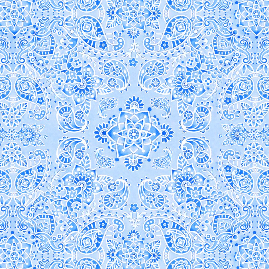 Blue Denim Paisley.